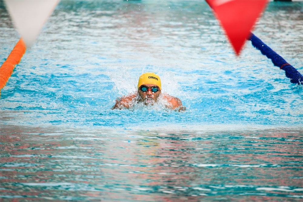 A man swimming